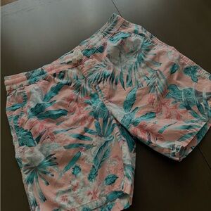 Tropical Print Men’s ‘Denim & Flower’ Shorts